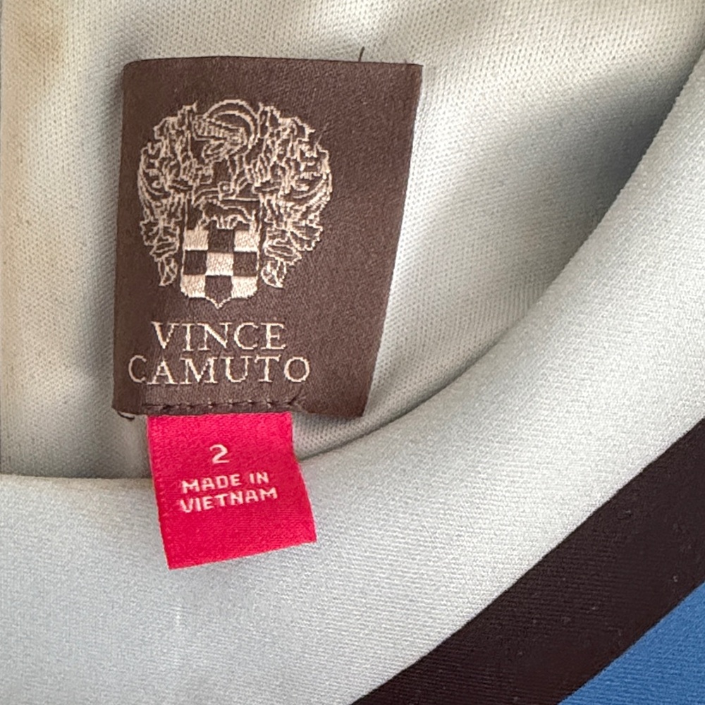 Vince Camuto Geometric Blue and Black Dress - Picture 2 of 2
